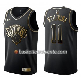 Maillot Basket New York Knicks Frank Ntilikina 11 Nike Noir Gold Edition Swingman - Homme